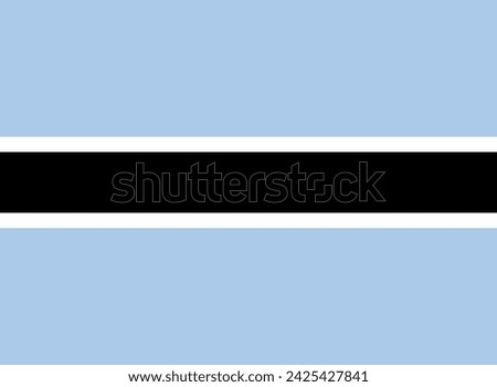 Close-up of national blue white and black flag of African country of Botswana. Illustration made February 14th, 2024, Zurich, Switzerland.