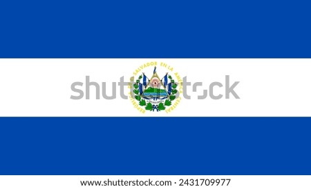 Close-up of blue and white national flag of Central American country of El Salvador. Illustration made February 29th, 2024, Zurich, Switzerland.