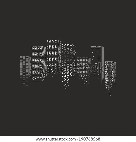 Vector Black City Silhouette - 190768568 : Shutterstock