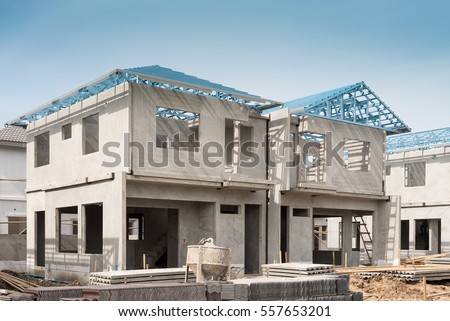 Image, Stock Photo Prefabricated concrete housing estate