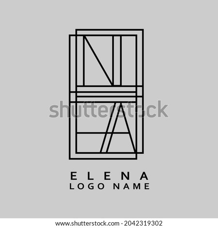 ELENA Logo Name Modern illustration Creative Name logo design