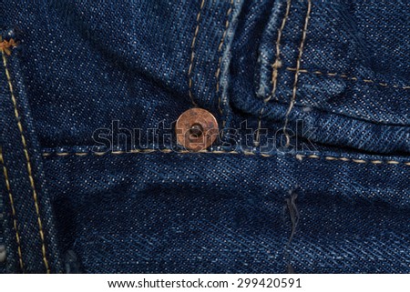 BANGKOK, THAILAND - JULY 17 2015: Close up original vintage Levi Strauss metal button of 1937 Leviâ??s 503BXX . LEVI\'S is a brand name of Levi Strauss and Co, founded in 1853.