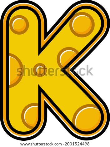 letter K cheese cartoon vector