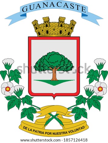 Flat vector coat of arms of Costa Rican province of Guanacaste