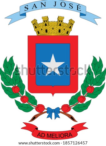 Flat vector coat of arms of Costa Rican province of San José