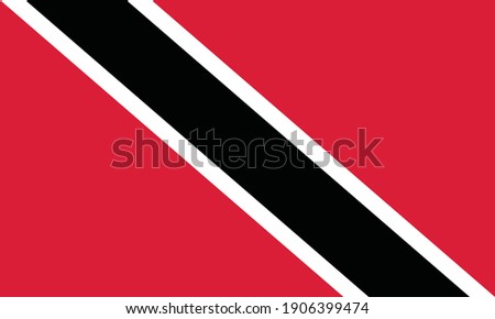 Official current vector flag of unitary parliamentary constitutional republic of Trinidad and Tobago