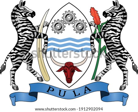 Official current vector coat of arms of the Republic of Botswana