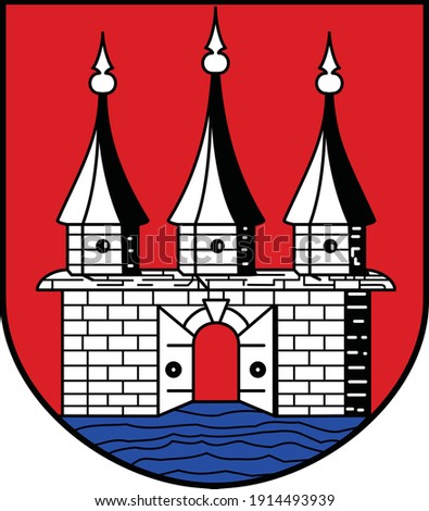 Official current coat of arms of the Altona borough (bezirk) as part of the Free and Hanseatic City of Hamburg, Germany