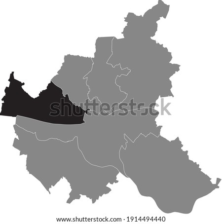 Black location map of the Hamburger Altona borough (bezirk) inside gray map of the Free and Hanseatic City of Hamburg, Germany
