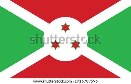 Official current vector flag of the Republic of Burundi