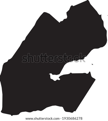 Simple black vector map of the Republic of Djibouti