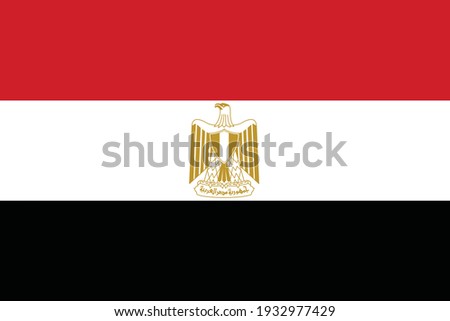 Official current vector flag of the Arab Republic of Egypt