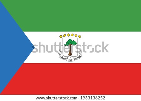 Official current vector flag of the Republic of Equatorial Guinea