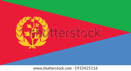 Official current vector flag of the State of Eritrea