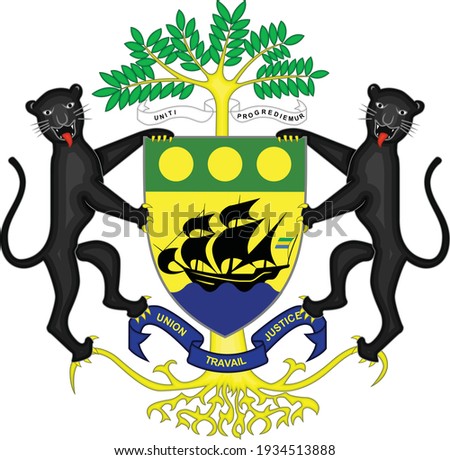 Official current vector emblem of the Gabonese Republic