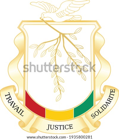 Official current vector coat of arms of the Republic of Guinea