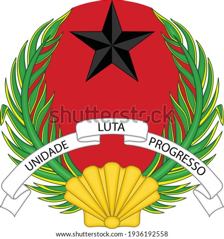 Official current vector coat of arms of the Republic of Guinea-Bissau