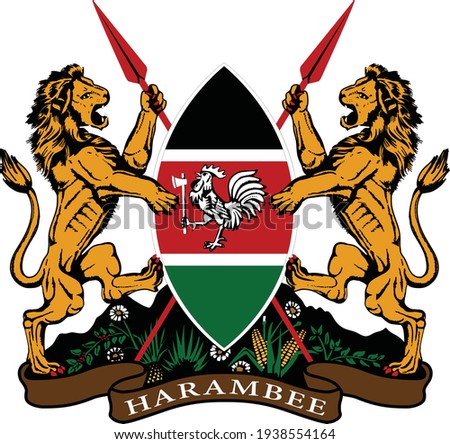 Official current vector coat of arms of the Republic of Kenya