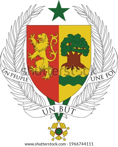 Official current vector coat of arms of the Republic of Senegal