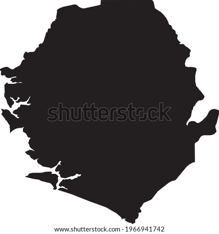 Simple black vector map of the Republic of Sierra Leone