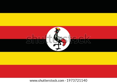 Official current vector flag of the Republic of Uganda
