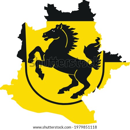 Simple vector administrative flag map of the German regional capital city of Stuttgart, Germany