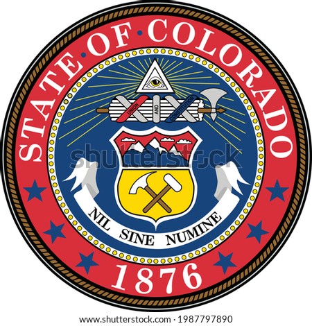 Official current vector great seal of the Federal State of Colorado, USA
