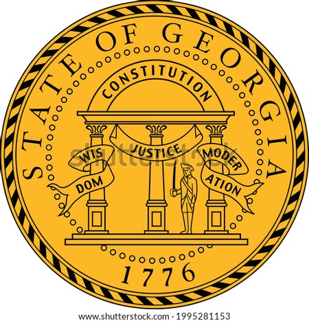Official current vector great seal of the Federal State of Georgia, USA