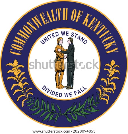 Official current vector great seal of the Federal State of Kentucky, USA