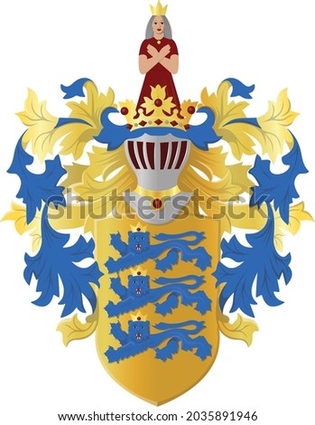 Vector coat of arms illustration of the Estonian capital city of Tallinn, Estonia