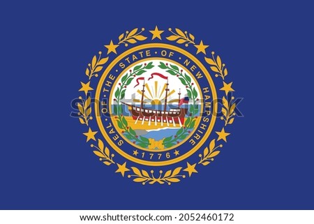 Official current vector flag of the Federal State of New Hampshire, USA