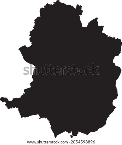Simple vector black administrative map of the German regional capital city of Bielefeld, Germany