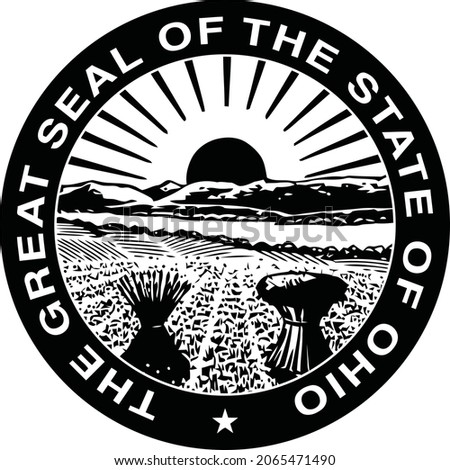 Official current vector great seal of the Federal State of Ohio, USA