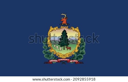 Official current vector flag of the Federal State of Vermont, USA
