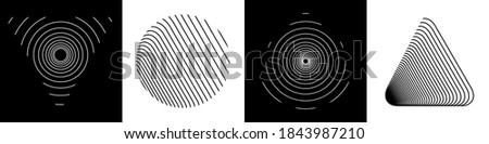 Set of impossible shapes. Optical Illusion.Minimal geometric logo. Vector illustration EPS 10
