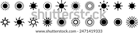 Set of sun icons on transparent background. Vector sun icons for your design. Vector EPS 10