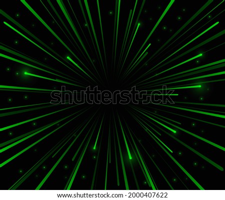 hyperspace of green stars with highlights. vector background ストックフォト © 