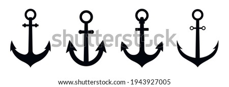 Anchors icons set.Nautical symbol vector.Vector illustration