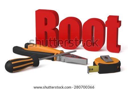 Root service and repair concept isolated on white background Foto stock © 
