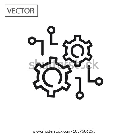 function settings, line sign, vector icon