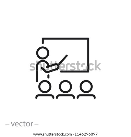 Training icon, workshop linear sign isolated on white background - editable vector illustration eps10 ストックフォト © 