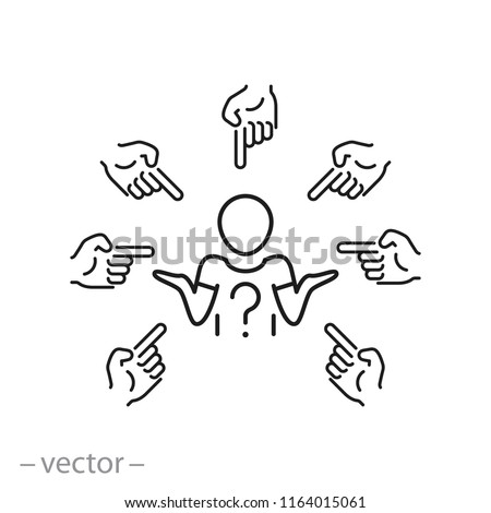 victim with shame icon, victim of a bullying linear sign isolated on white background - editable vector illustration eps10 Stockfoto © 