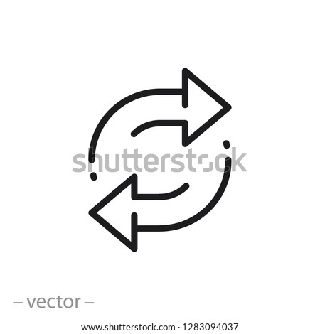 double reverse arrow, replace icon, exchange linear sign on white background - editable vector illustration eps10