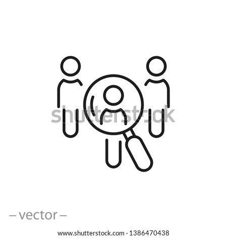 Human resource icon, recruit linear sign isolated on white background - editable vector illustration
