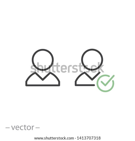 user account icon, login registration line symbol on white background - editable stroke vector illustration Сток-фото © 