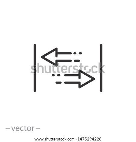 align icon, arrows point spread, thin line symbol on white background - editable stroke vector illustration eps 10