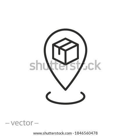 receive order in pick up and collection point, click and collect icon, delivery services, e-commerce concept - editable stroke vector illustration eps 10 商業照片 © 