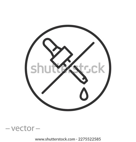 no artificial flavor icon, natural organic product, thin line symbol on white background - editable stroke vector illustration eps10