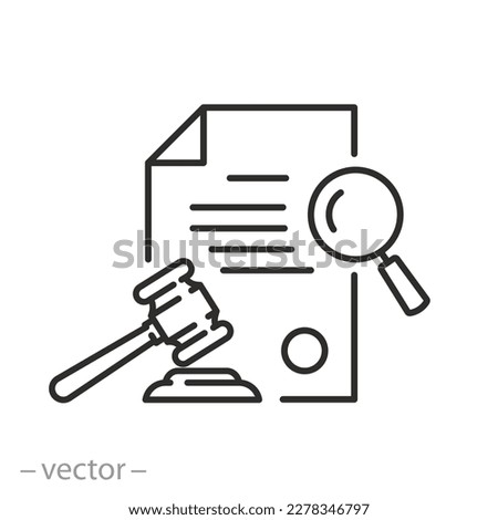 read rules conduct icon, code policies, familiarize with laws or terms, thin line symbol on white background - editable stroke vector illustration eps10 Сток-фото © 