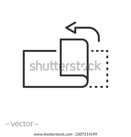 peel off duct tape icon, sticker open, thin line symbol on white background - editable stroke vector illustration eps10